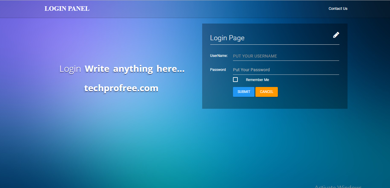 login form in asp net with complete source code techprofree download form login