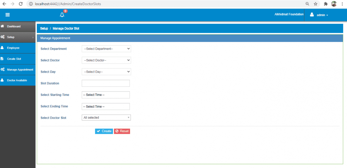 Doctor Appointment system in MVC 5 Techprofree