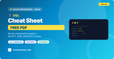 SQL Cheat Sheet For Beginners - Feature image