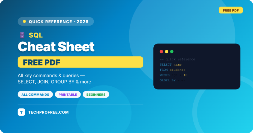 SQL Cheat Sheet For Beginners - Feature image