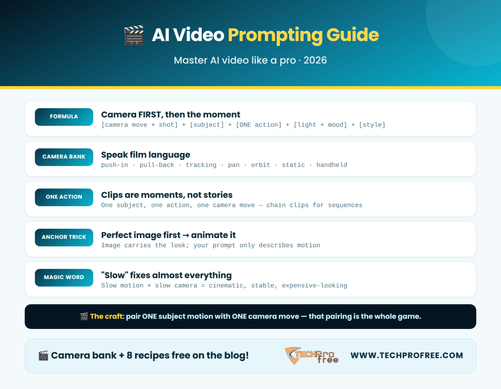 AI Video Prompting Guide Infographic - Techprofree