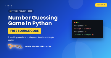 Number Guessing Game in Python 2026 - techprofree